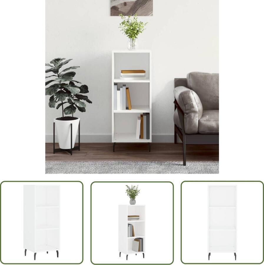 VidaXL Dressoir 34 5x32 5x90 cm bewerkt hout wit Dressoir Houten Dressoir Wit Dressoir Compact Dressoir Salontafel