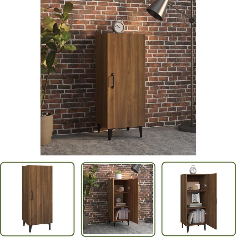 The Living Store Dressoir Bruineiken 34.5 x 34 x 90 cm Praktisch en trendy meubel van hoogwaardig bewerkt hout Voldoende opbergruimte Monteren aan wand vereist Inclusief montagehandleiding Shop nu!