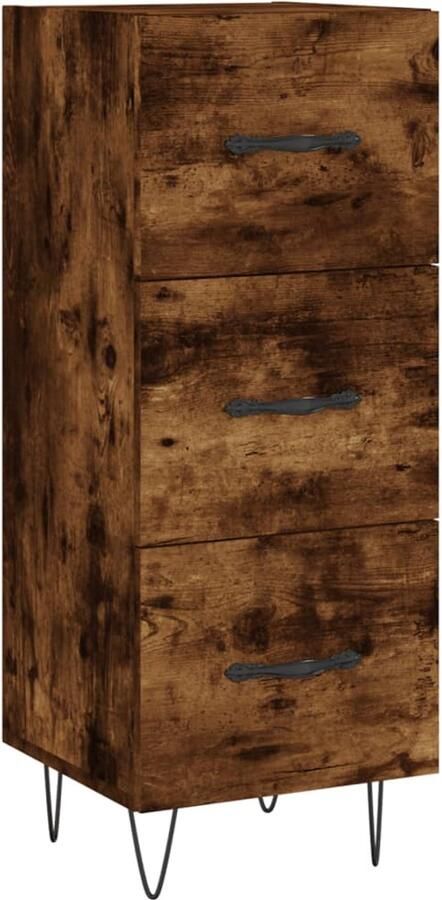 VidaXL Dressoir Gerookt Eiken 34 5x34x90 cm Dressoir Houten Dressoir Modern Dressoir Opbergkast Tv Meubel