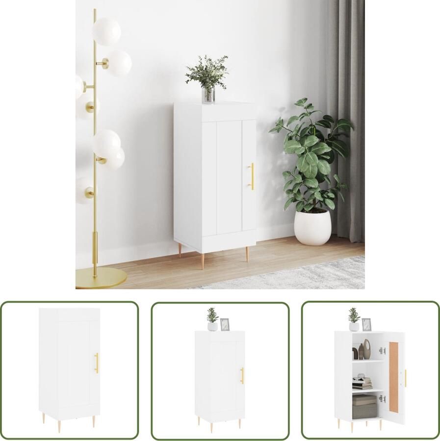VidaXL Dressoir 34 5x34x90 cm bewerkt hout wit Dressoir Houten Dressoir Wit Dressoir Opberg Dresser Salontafel