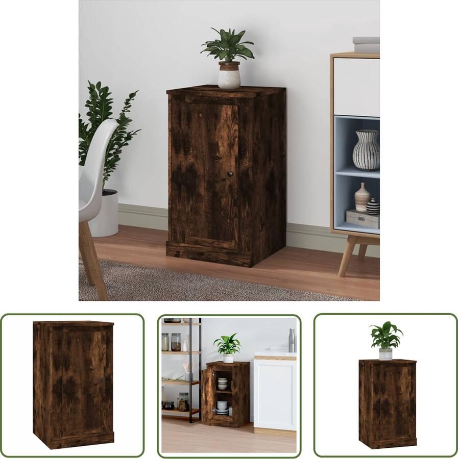 The Living Store Dressoir 37 5x35 5x67 5 cm bewerkt hout gerookt eikenkleurig Dressoir Vintage Dressoir Houten Dressoir Landelijk Dressoir Woonkamermeubel