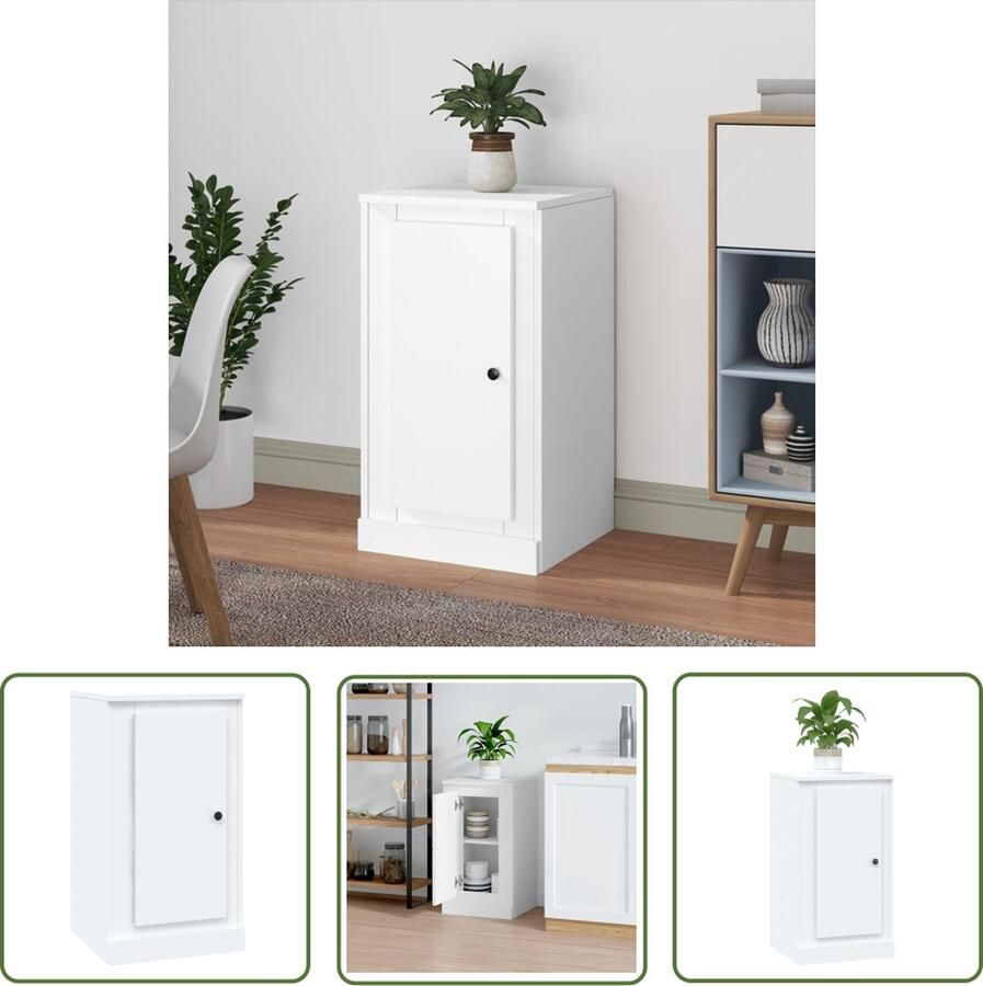 The Living Store Dressoir 37 5x35 5x67 5 cm bewerkt hout wit Dressoir Bijzettafel Houten Dressoir Wit Dressoir Klassiek Dressoir