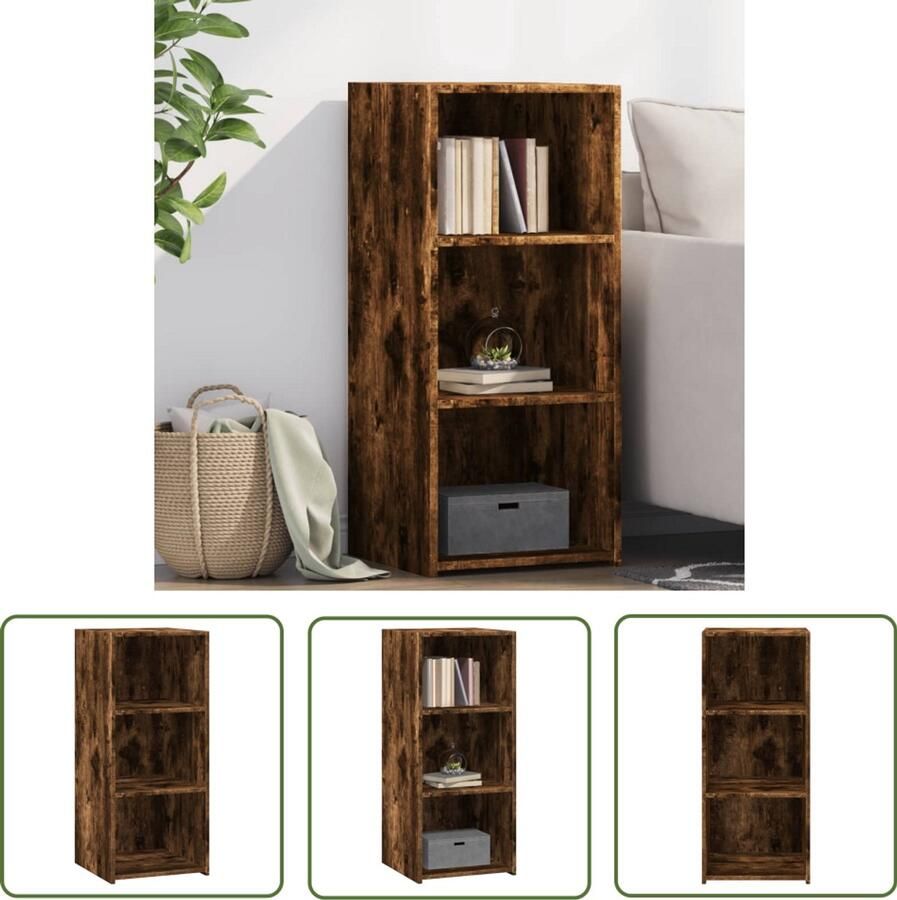 The Living Store Dressoir 40x41x93 cm bewerkt hout gerookt eikenkleurig Dressoir Scandinavisch Design Houten Dressoir Opbergkast Badkamermeubilair