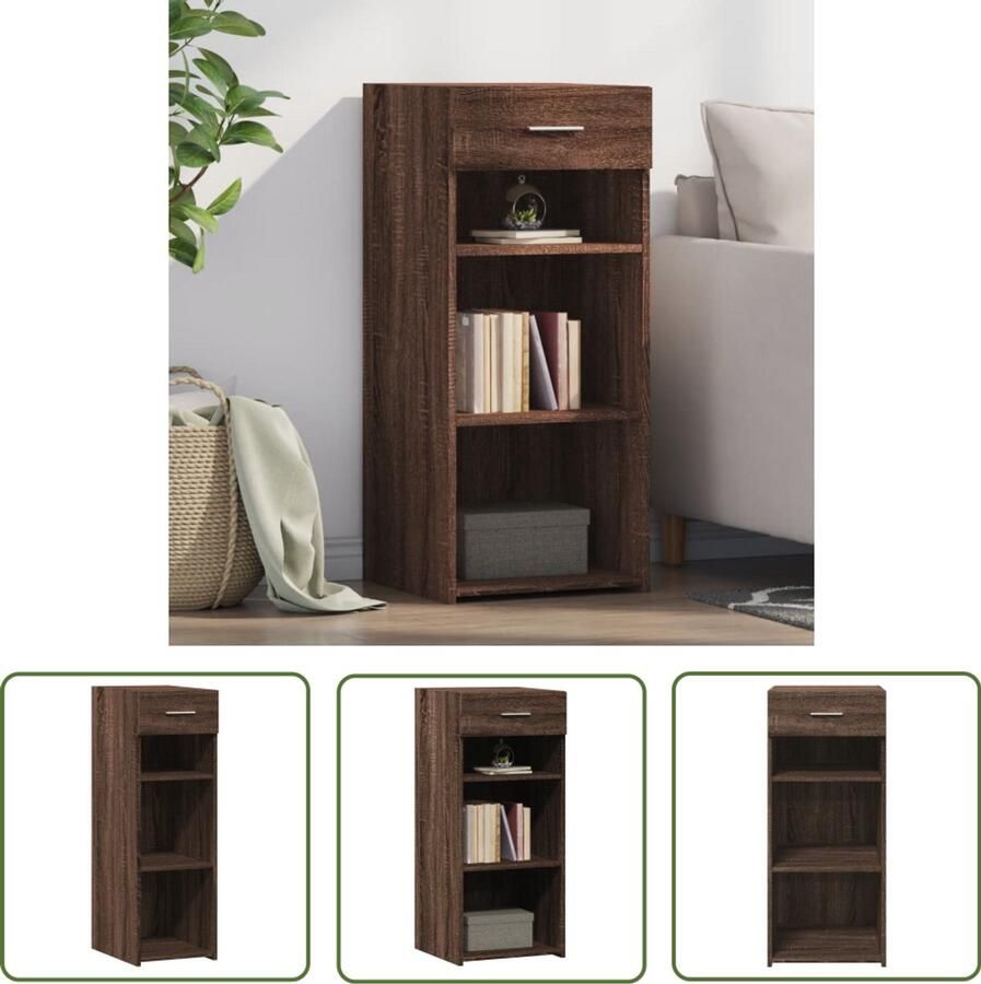 VidaXL Dressoir 40x42 5x93 cm bewerkt hout bruin eikenkleur Dressoir Houten Dressoir Bruine Eiken Dressoir Vintage Dressoir Scandinavisch Dressoir