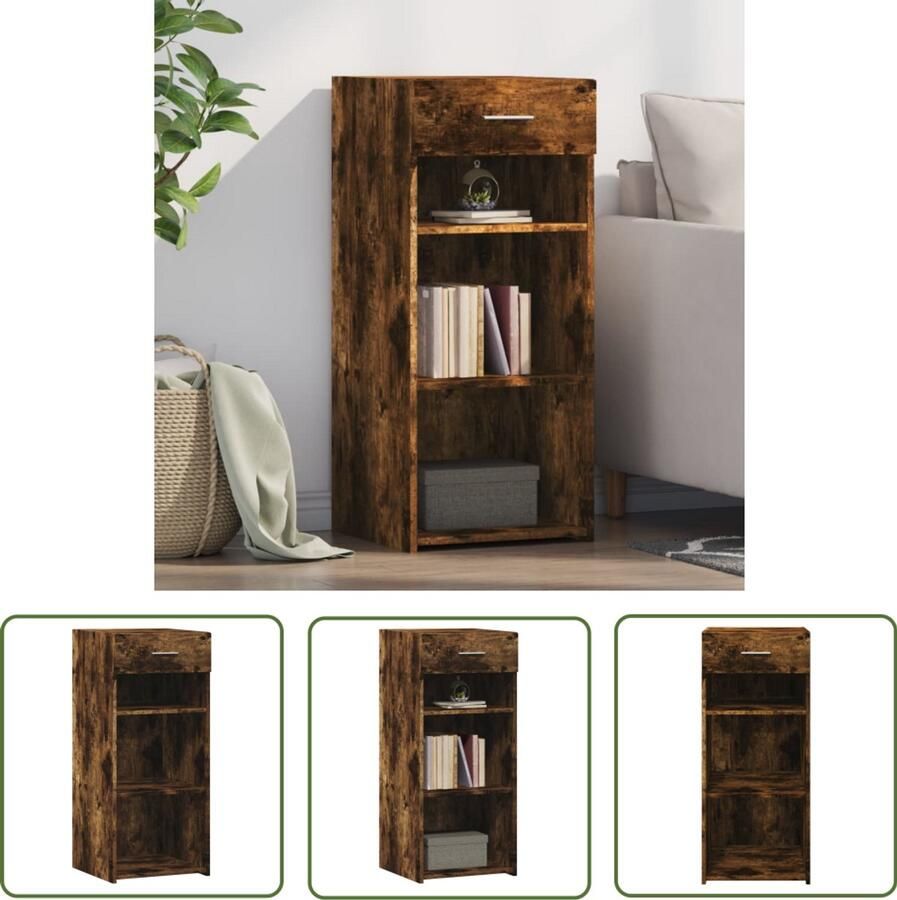VidaXL Dressoir 40x42 5x93 cm bewerkt hout gerookt eikenkleurig Dressoir Houten Dressoir Bruine Dressoir Vintage Dressoir Scandinavisch Dressoir