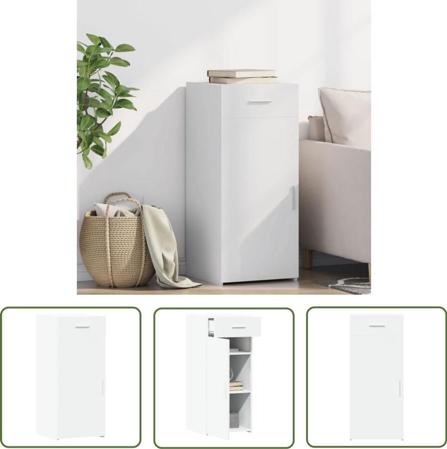 The Living Store Dressoir 40x42 5x93 cm bewerkt hout wit Dressoir Houten Dressoir Witte Dressoir Opbergkast Salontafel