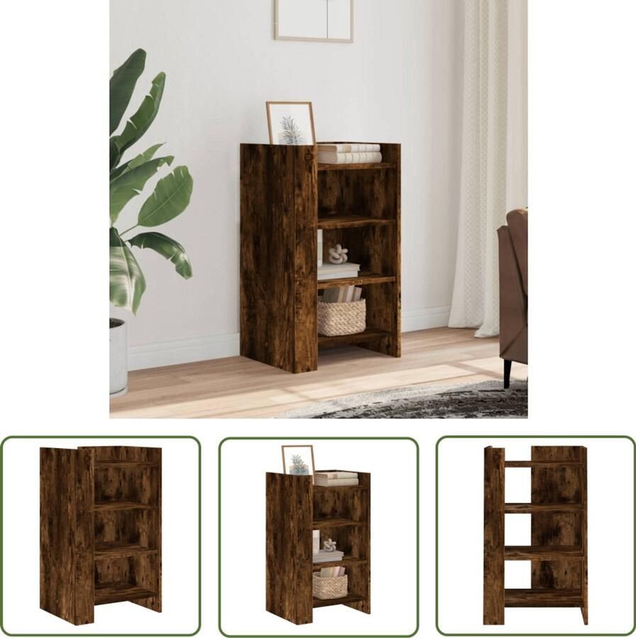 VidaXL Dressoir 45x35x75 cm bewerkt hout gerookt eiken Dressoir Houten Dressoir Bruine Dressoir Vintage Dressoir Landelijk Dressoir