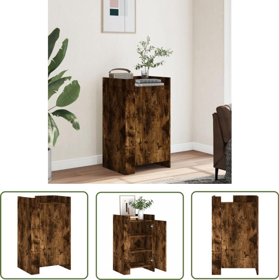 VidaXL Dressoir 45x35x75 cm bewerkt hout gerookt eikenkleurig Dressoir Houten Dressoir Bruine Dressoir Vintage Dressoir Landelijk Dressoir