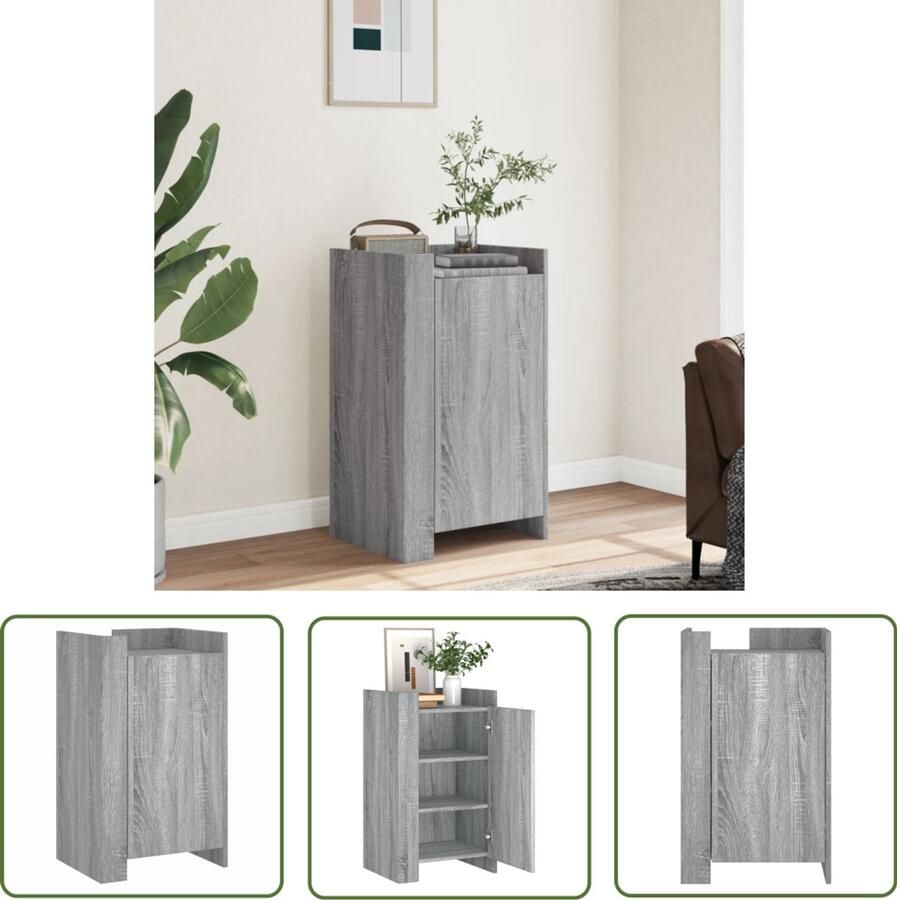 VidaXL Dressoir 45x35x75 cm bewerkt hout grijs sonoma eikenkleurig Dressoir Houten Dressoir Grijze Dressoir Landelijk Dressoir Vintage Dressoir - Foto 2