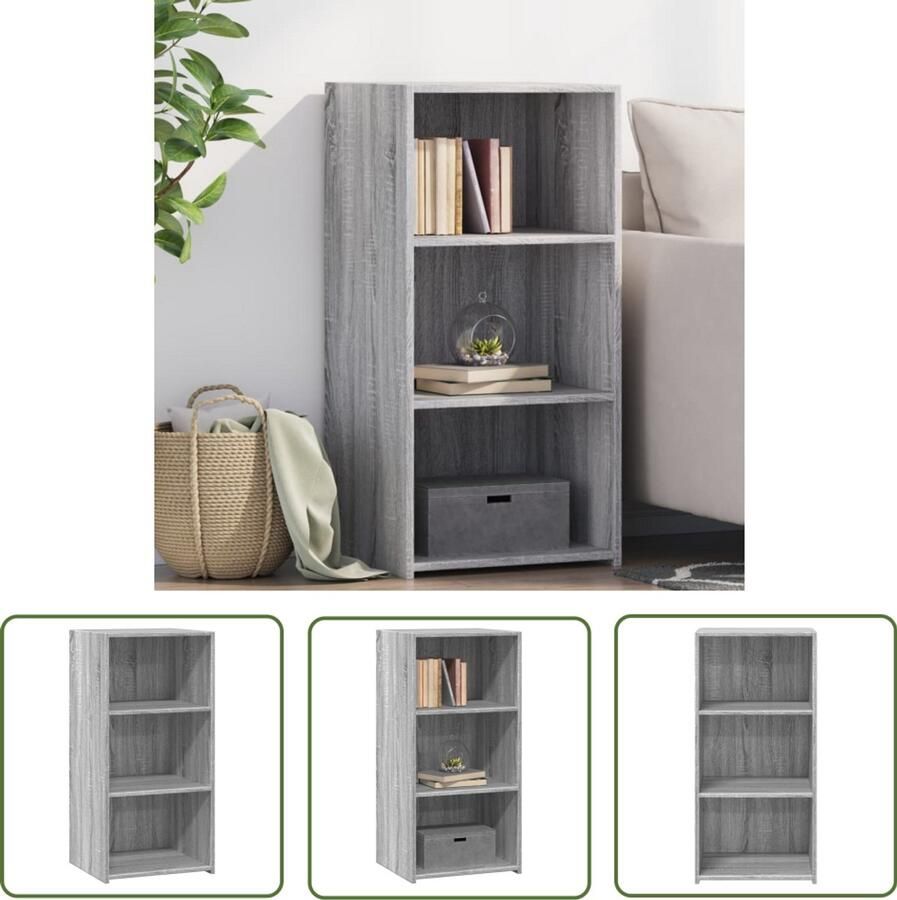 The Living Store Dressoir 45x41x93 cm bewerkt hout grijs sonoma eikenkleurig Dressoir Scandinavisch Design Houten Dressoir Grijze Dressoir Opslagoplossing