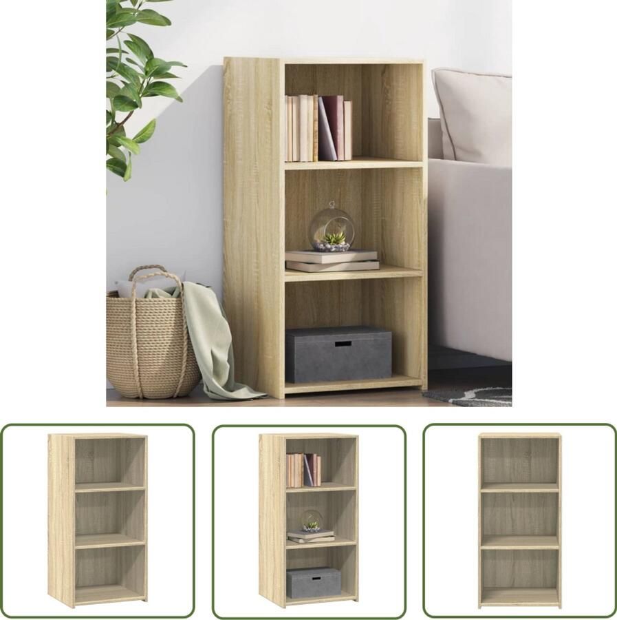 The Living Store Dressoir 45x41x93 cm bewerkt hout sonoma eikenkleurig Dressoir Scandinavisch Design Houten Dressoir Salontafel Opbergkast