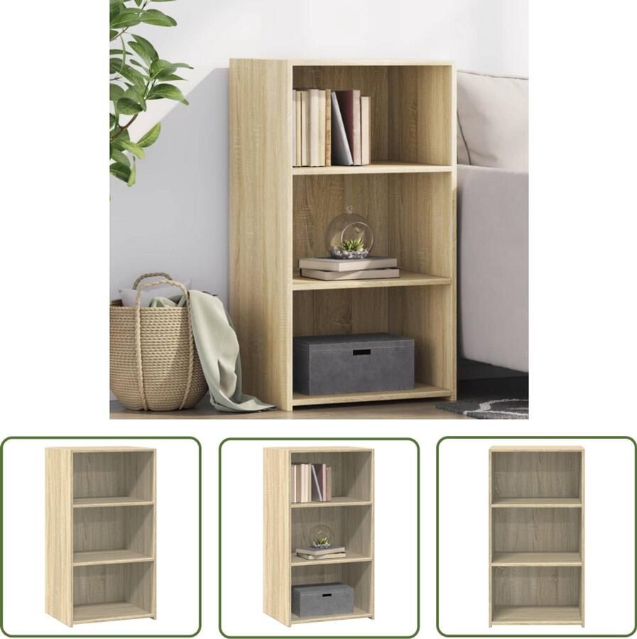 The Living Store Dressoir 50x41x93 cm bewerkt hout sonoma eikenkleurig Dressoir Scandinavisch Design Houten Dressoir Salontafel Opbergkast