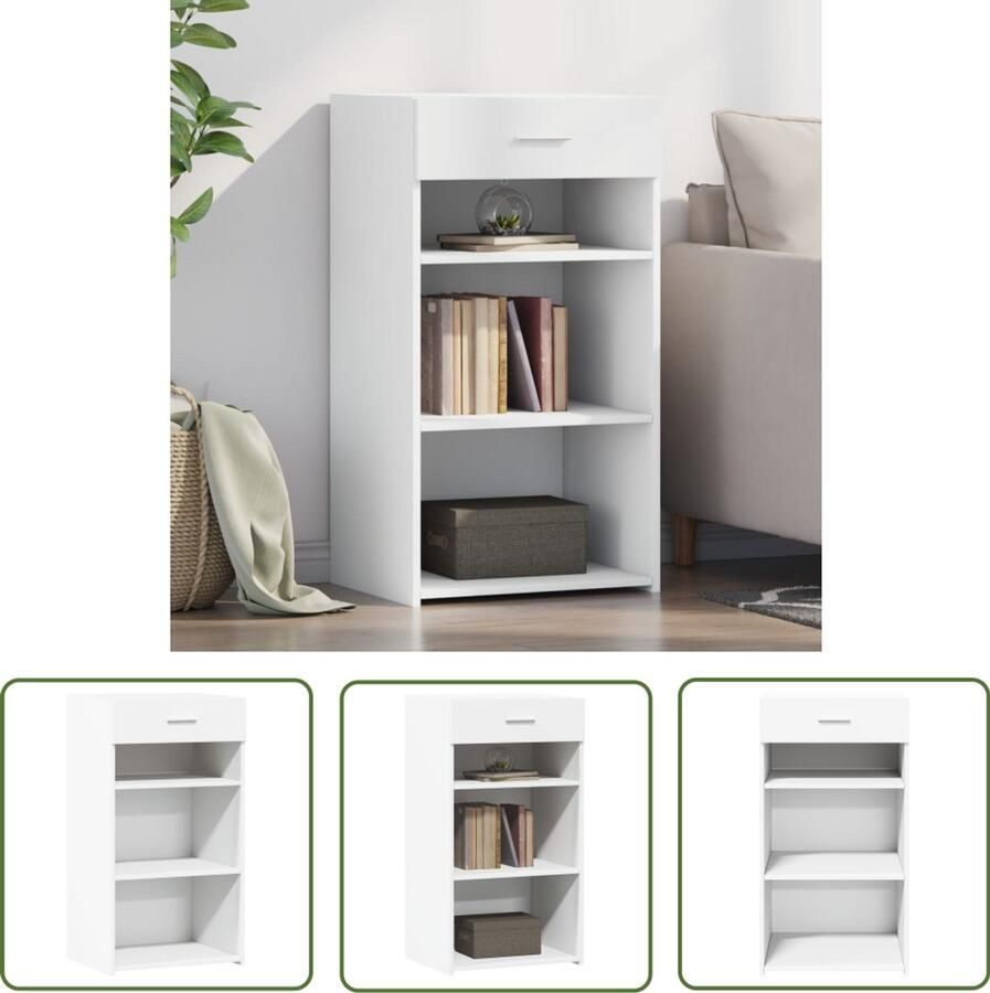 VidaXL Dressoir 50x42 5x93 cm bewerkt hout wit Dressoir Houten Dressoir Wit Dressoir Vintage Dressoir Scandinavisch Dressoir