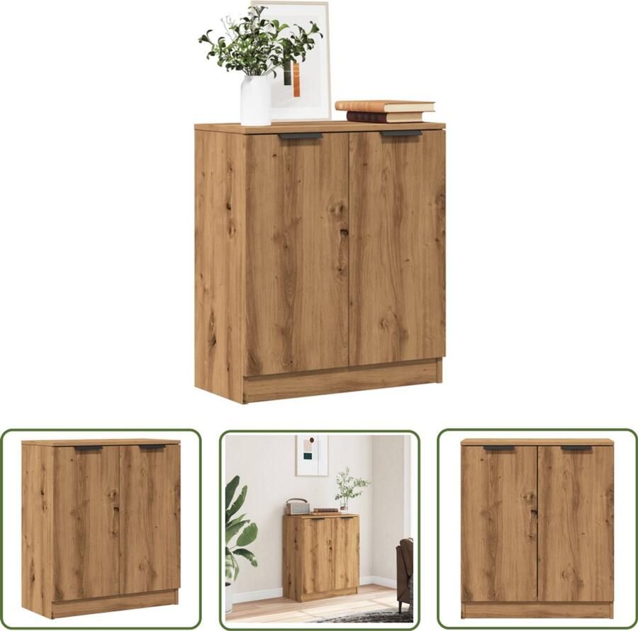 VidaXL Dressoir 60x30x70 cm bewerkt hout artisanaal eikenkleurig Dressoir Houten Dressoir Eiken Kleurige Dressoir Compact Dressoir Opberg Dresser