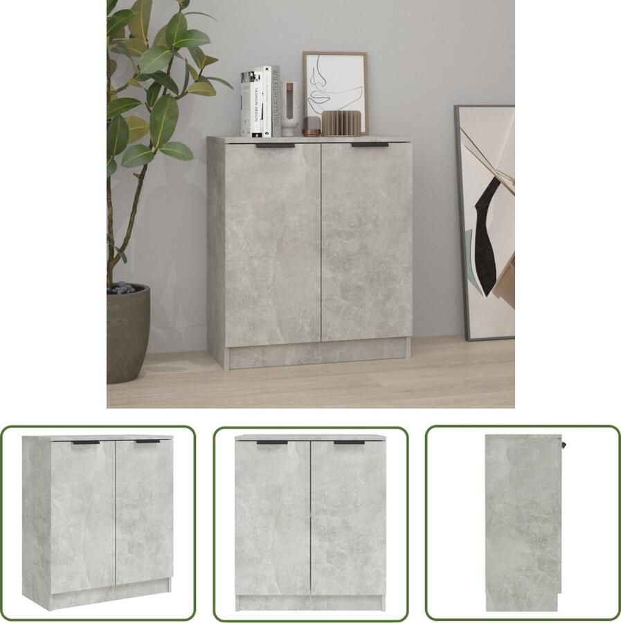 VidaXL Dressoir 60x30x70 cm bewerkt hout betongrijs Dressoir Houten Dressoir Grijze Dressoir Compact Dressoir Salontafel
