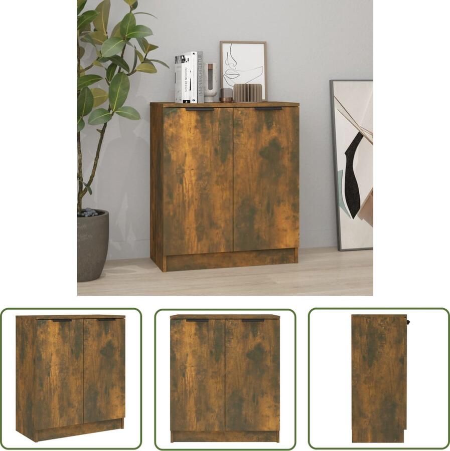 VidaXL Dressoir 60x30x70 cm bewerkt hout gerookt eikenkleurig Dressoir Houten Dressoir Bruine Dressoir Vintage Dressoir Landelijk Dressoir