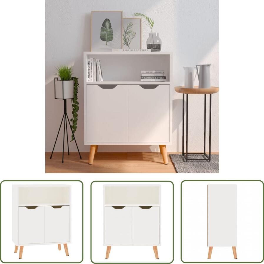 VidaXL Dressoir 60x30x72 cm bewerkt hout hoogglans wit Dressoir Houten Dressoir Wit Dressoir Modern Dressoir Living Room Furniture
