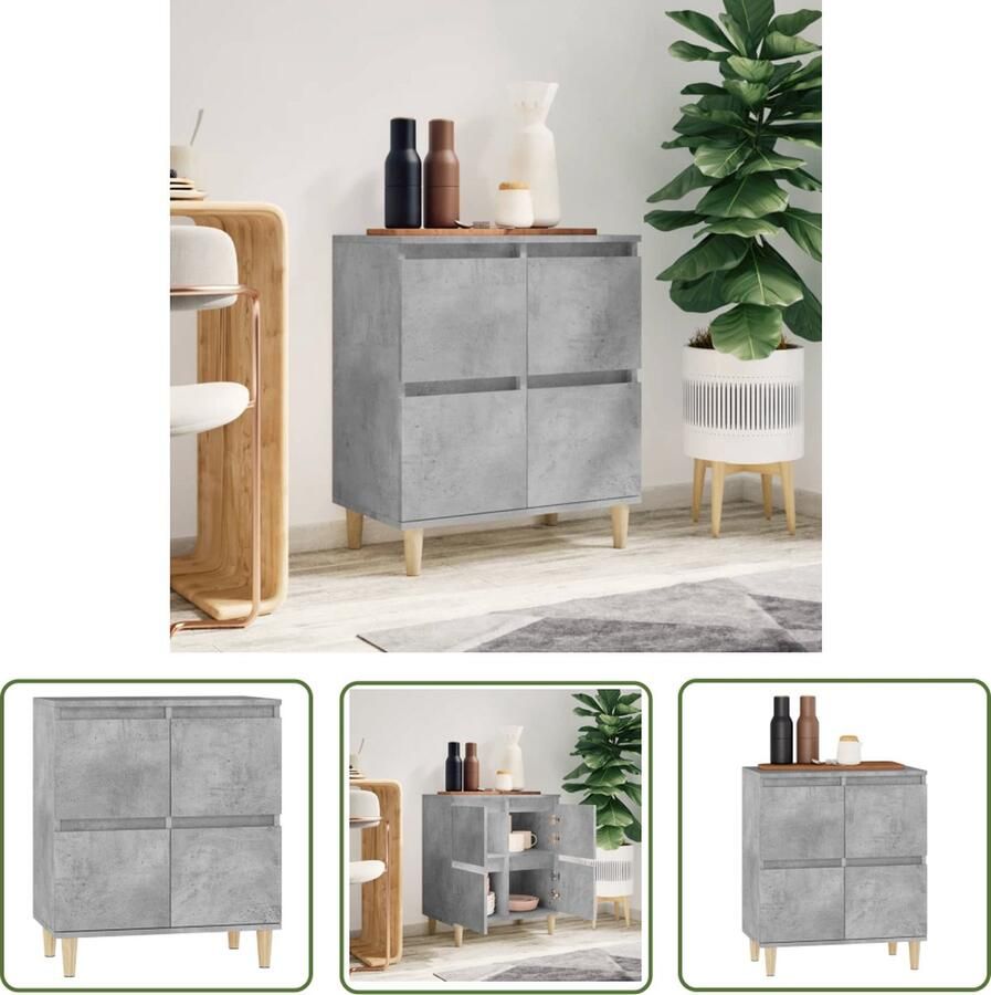 VidaXL Dressoir 60x35x70 cm bewerkt hout betongrijs Dressoir Houten Dressoir Grijze Dressoir Modern Dressoir Industrieel Dressoir