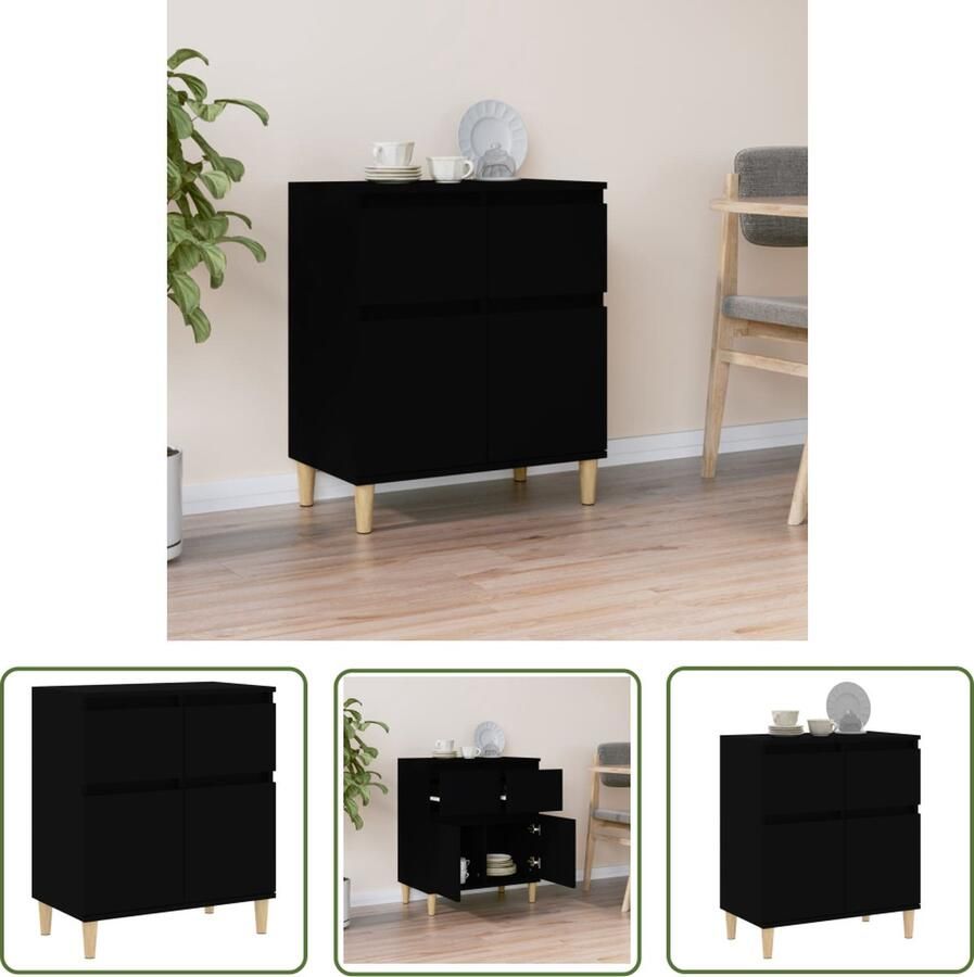 VidaXL Dressoir 60x35x70 cm bewerkt hout zwart Dressoir Houten Dressoir Wit Dressoir Modern Dressoir Compact Dressoir