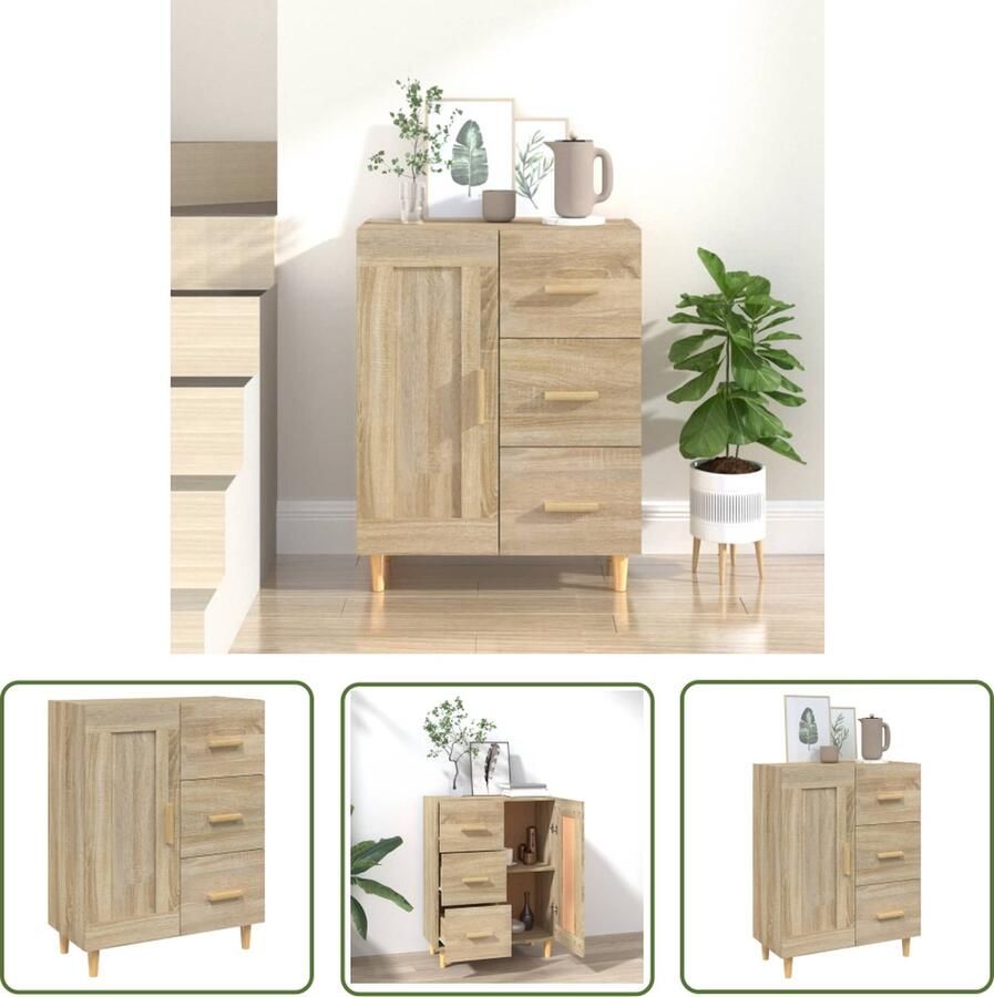 VidaXL Dressoir 69 5x34x90 cm bewerkt hout sonoma eikenkleurig Dressoir Houten Dressoir Sonoma Eiken Dressoir Salontafel Tv Tafel