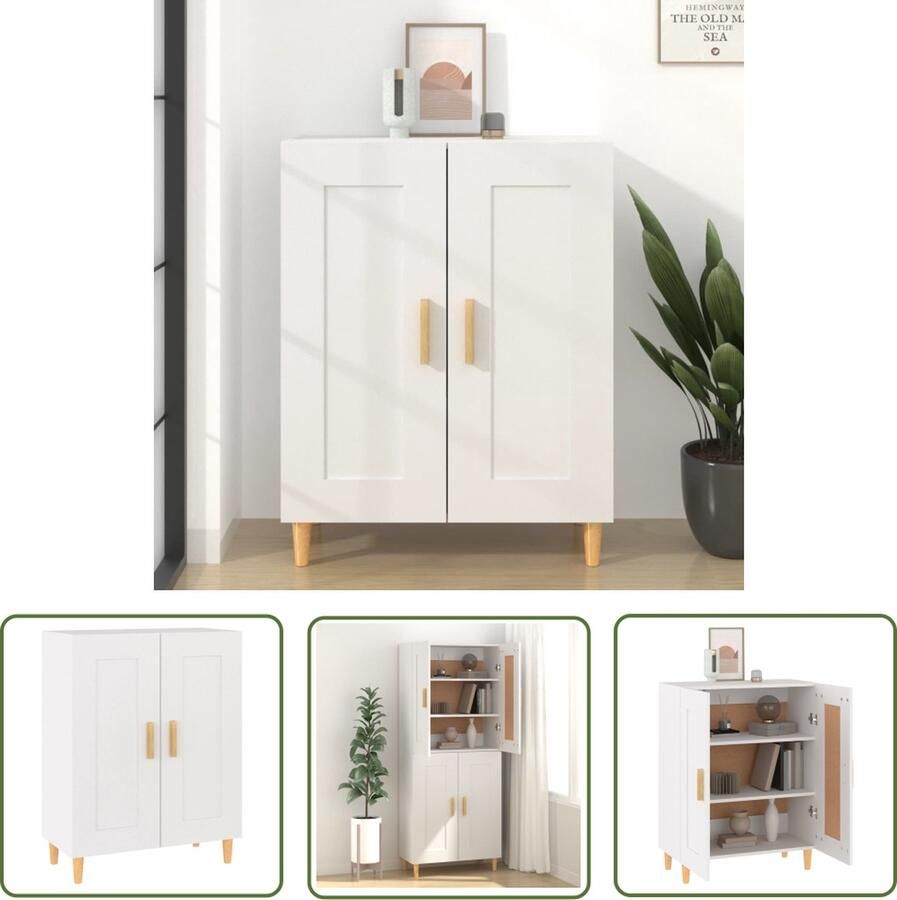 VidaXL Dressoir 69 5x34x90 cm bewerkt hout wit Dressoir Houten Dressoir Wit Dressoir Salontafel Opslagmeubel