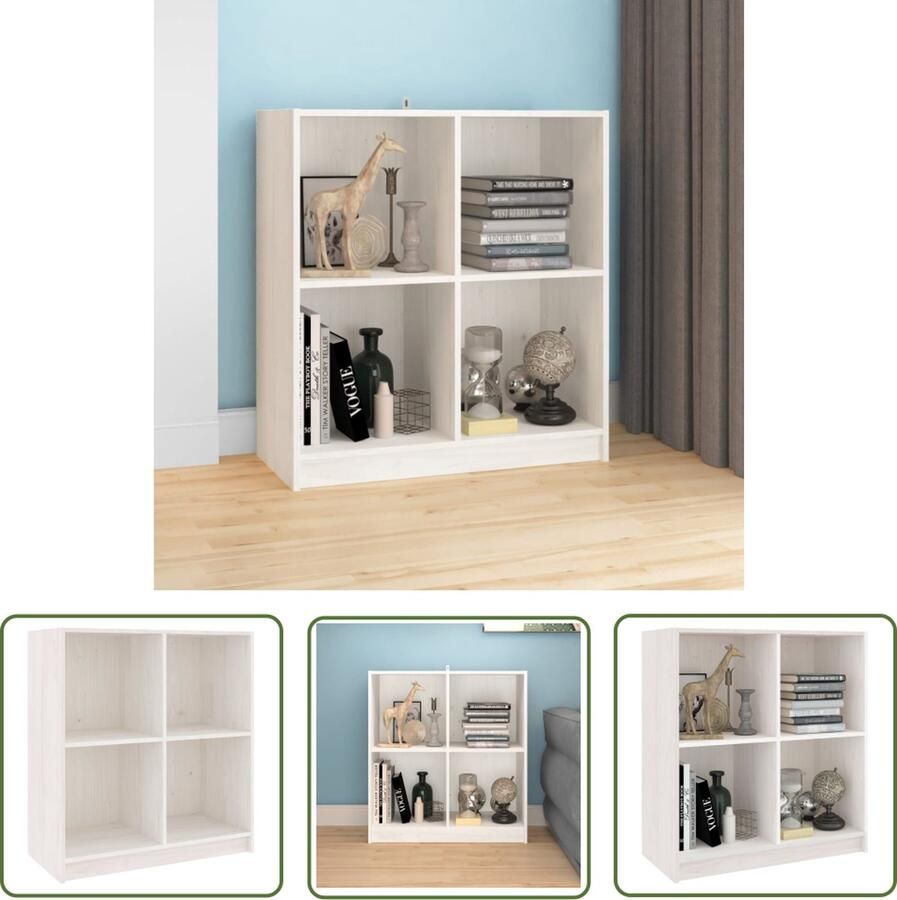 VidaXL Dressoir 70x33x76 cm massief grenenhout wit Dressoir Houten Dressoir Grenenhouten Dressoir Wit Dressoir Salontafel