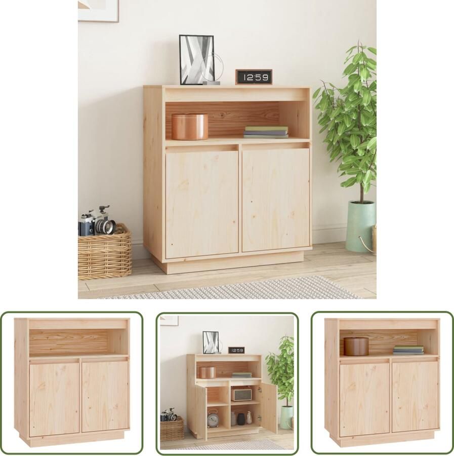 VidaXL Dressoir 70x34x80 cm massief grenenhout Dressoir Houten Dressoir Grenenhouten Dressoir Vintage Dressoir Landelijk Dressoir