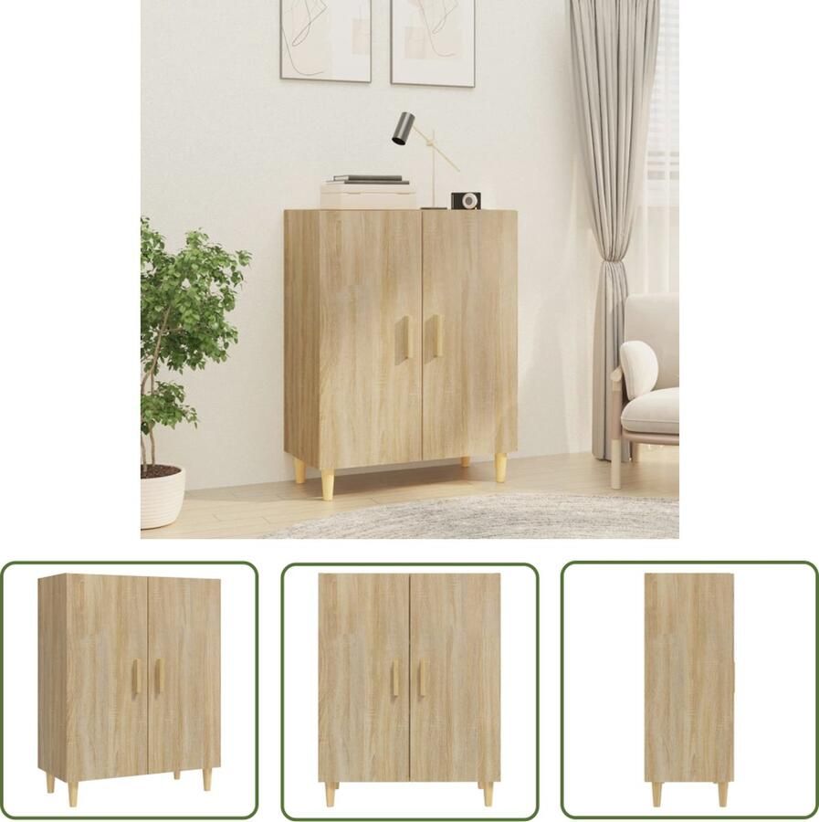VidaXL Houten Dressoir 70x34x90 cm bewerkt hout sonoma eikenkleurig Salontafel Tv Tafel Bruine Dressoir