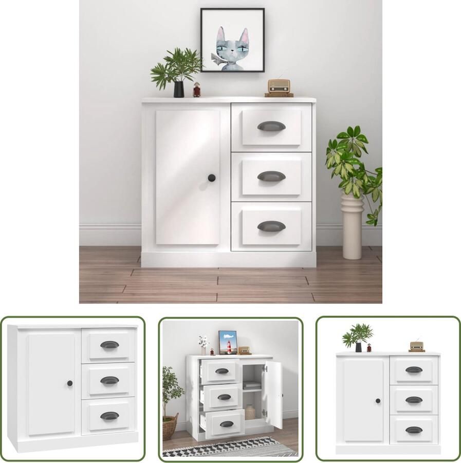 VidaXL Dressoir 70x35 5x67 5 cm bewerkt hout wit Dressoir Houten Dressoir Vintage Dressoir Wit Dressoir Salontafel