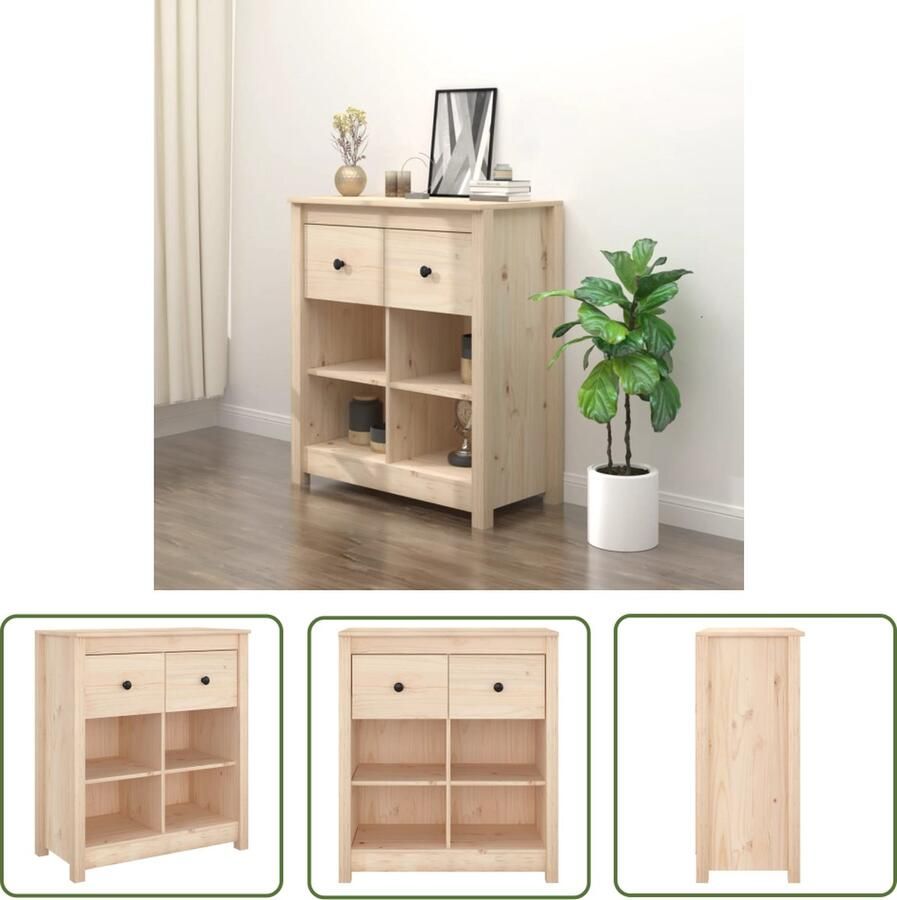 The Living Store Dressoir 70x35x80 cm massief grenenhout Dressoir Houten Dressoir Grenenhout Dressoir Vintage Dressoir Landelijk Dressoir