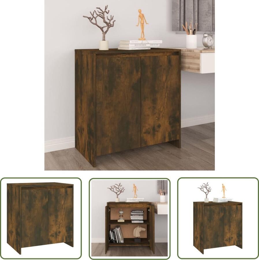 VidaXL Dressoir 70x41x75 cm bewerkt hout gerookt eikenkleurig Dressoir Houten Dressoir Bruine Dressoir Vintage Dressoir Landelijke Dressoir