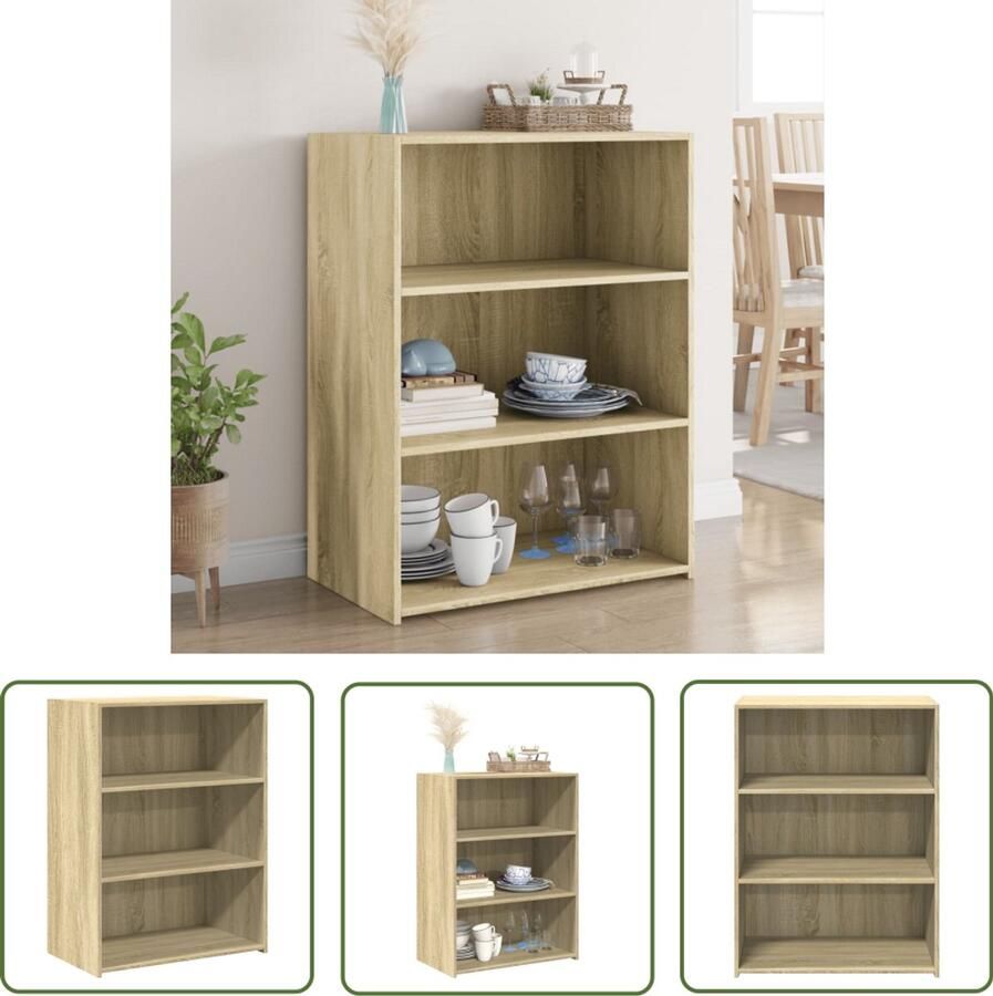 VidaXL Houten Dressoir 70x41x93 cm bewerkt hout sonoma eikenkleurig Salontafel Tv Tafel Opbergkast