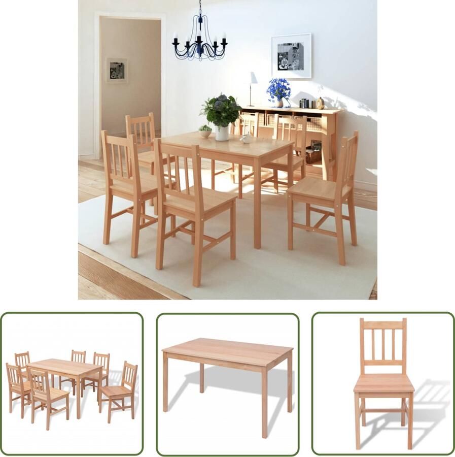 The Living Store Eethoek Bruin Grenenhout 120 x 70 x 73 cm Tijdloos Design Eetkamerset Houten Eettafel Eetzalen Dining Set Bruine Meubels