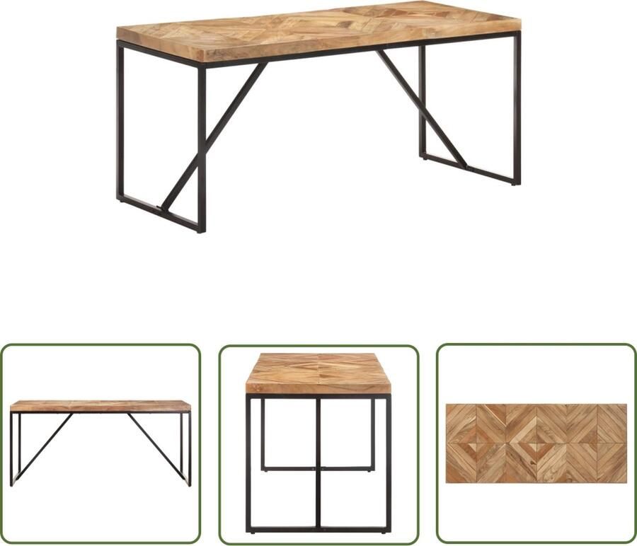 The Living Store Eettafel IndustriÃle Look Massief Acacia- en Mangohout 160x70x76cm Industriële Eettafel Houten Eettafel Acacia Eettafel Mangohout Eettafel Salontafel