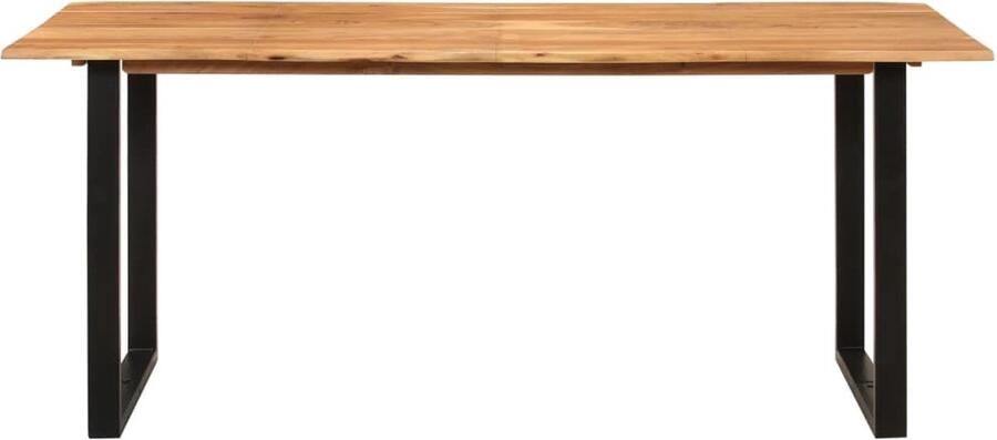 The Living Store Eettafel Industrieel 180 x 90 x 76 cm Massief Acaciahout Zwarte Poten Industriele Eettafel Houten Eettafel Acacia Eettafel Zwarte Eettafelpoten Landelijke Eettafel