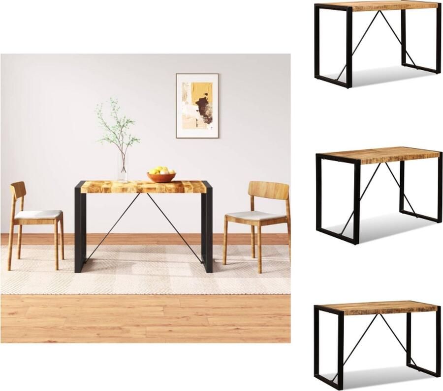 VidaXL Eettafel Eettafels Houten Eettafel Houten Eettafels Eettafel 120 cm massief ruw mangohout