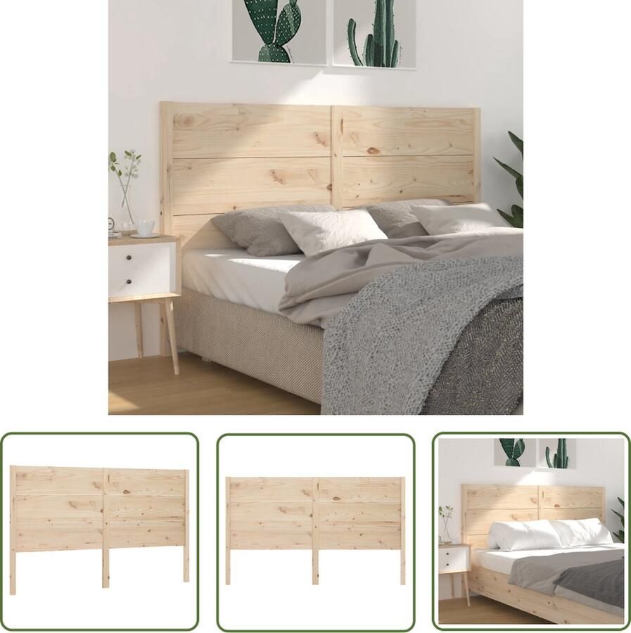 The Living Store Houten Hoofdeinde Grenenhout 141 x 4 x 100 cm Rustiek ontwerp Hoofdbord Houten Hoofdbord Grenenhout Rustic Landelijk