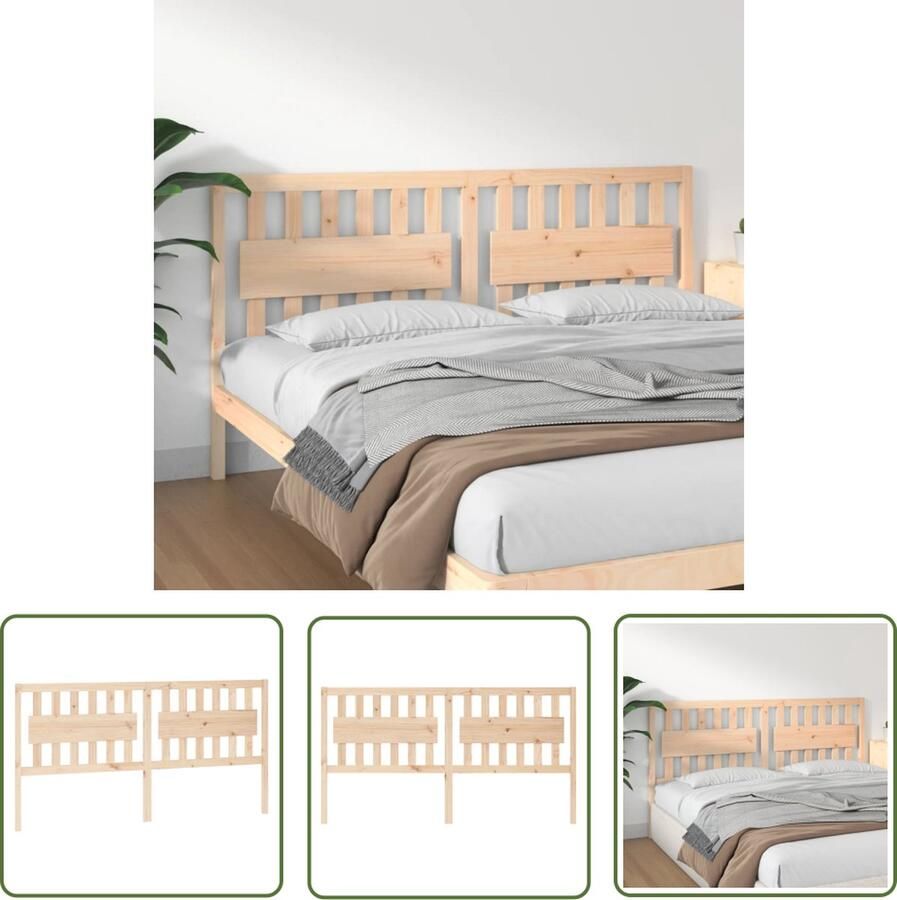 The Living Store Houten Hoofdeinde Grenenhout 185.5 x 4 x 100 cm Rustieke uitstraling Hoofd Bord Houten Hoofdbord Grenenhout Hoofdbord Rustic Headboard Vintage Hoofdbord