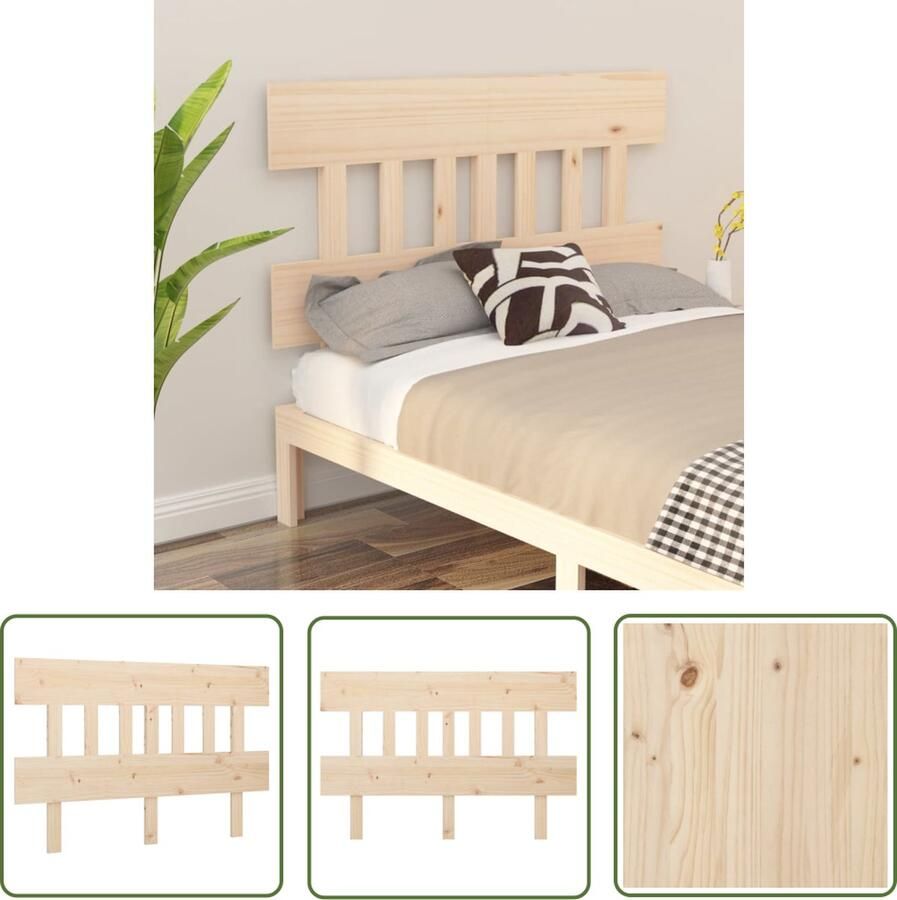 The Living Store Houten Hoofdeinde Massief Grenenhout 153.5 x 3 x 81 cm Rustieke Charme Hoofdboard Houten Hoofdbord Hoofdeinde Rustic Decor Slaapkamerstijl