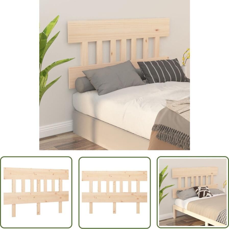 The Living Store Houten Hoofdeinde Rustiek Design 183.5 x 3 x 81 cm (B x D x H) Hoofdboard Houten Hoofdbord Hoofdeinde Rustic Decor Slaapkamersdecoratie