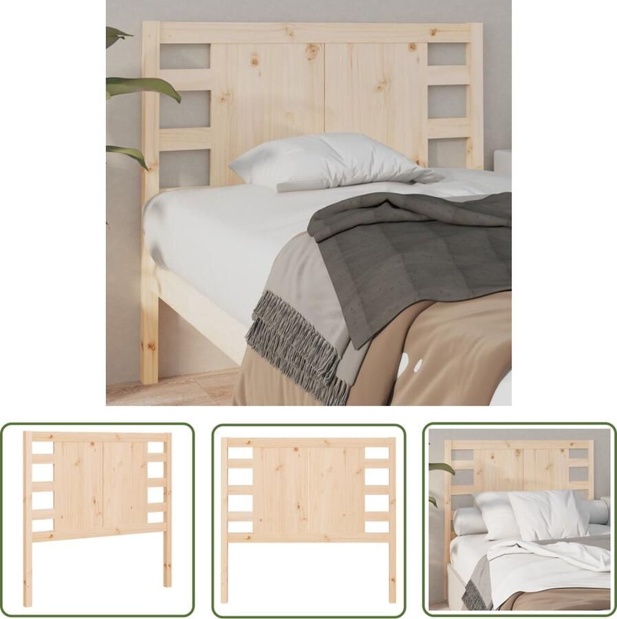 The Living Store Houten Hoofdeinde 96 x 4 x 100 cm Grenenhout Rustieke uitstraling Hoofdboard Houten Hoofdbord Hoofdeinde Rustic Interieur Beddecoratie