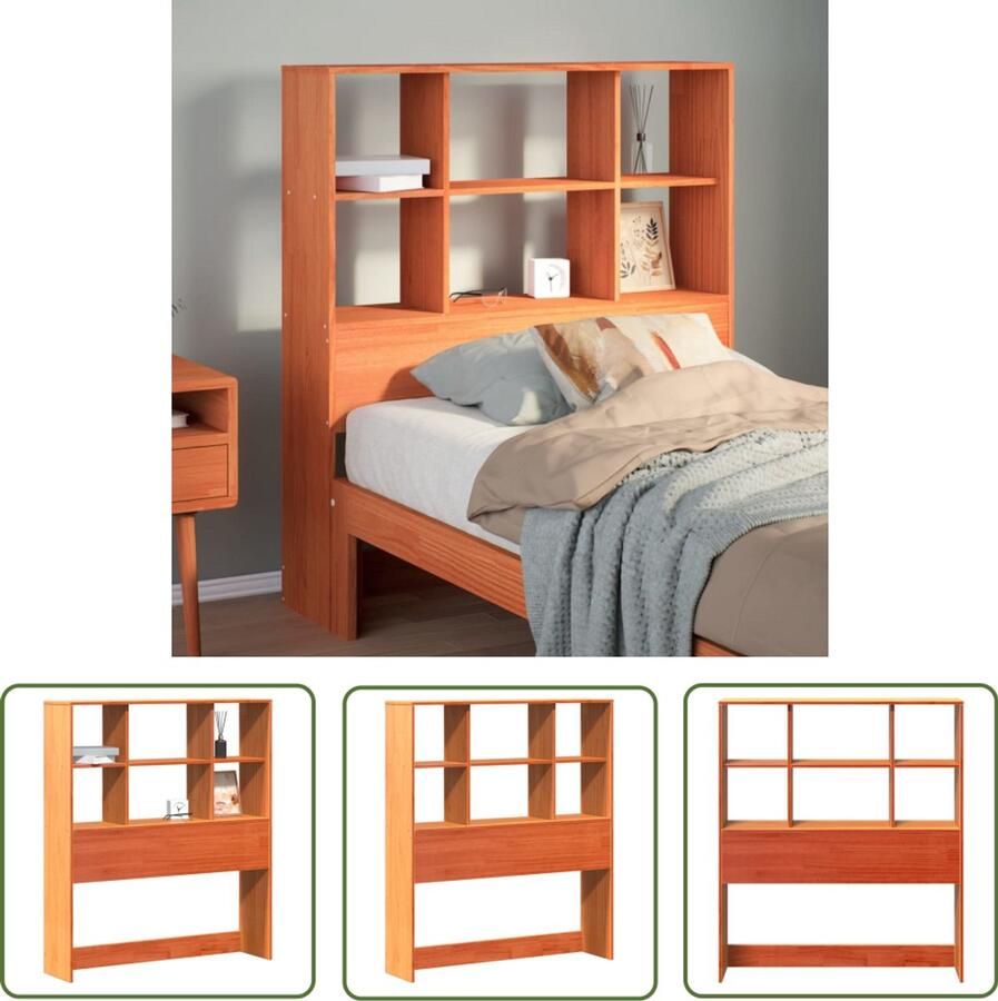VidaXL Hoofdbord met opbergruimte 75 cm massief grenenhout wasbruin Hoofdbord Houten Hoofdbord Met Opbergruimte Grenenhout Hoofdbord Vintage Hoofdbord