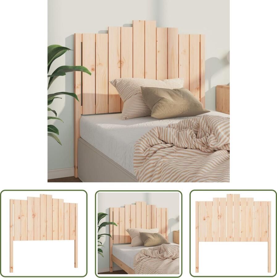 The Living Store Hoofdbord 106x4x110 cm massief grenenhout Hoofdboard Houten Hoofdeinde Grenenhout Rustic Landelijk
