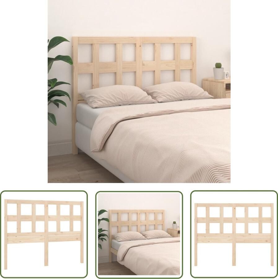 The Living Store Houten Hoofdeinde Grenenhout 205.5 x 4 x 100 cm Rustieke uitstraling Hoofdboard Houten Hoofdeinde Grenenhout Hoofdbord Rustic Headboard Vintage Hoofdbord