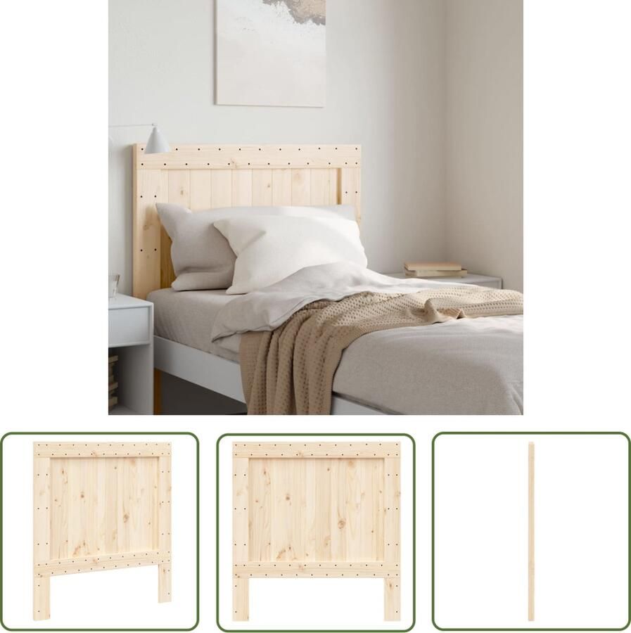 The Living Store Houten hoofdeinde Hoofdbord 100 x 3.5 x 104 cm Massief grenenhout Hoofdbord Houten Hoofdeinde Grenenhout Hoofdbord Rustic Headboard Vintage Headboard