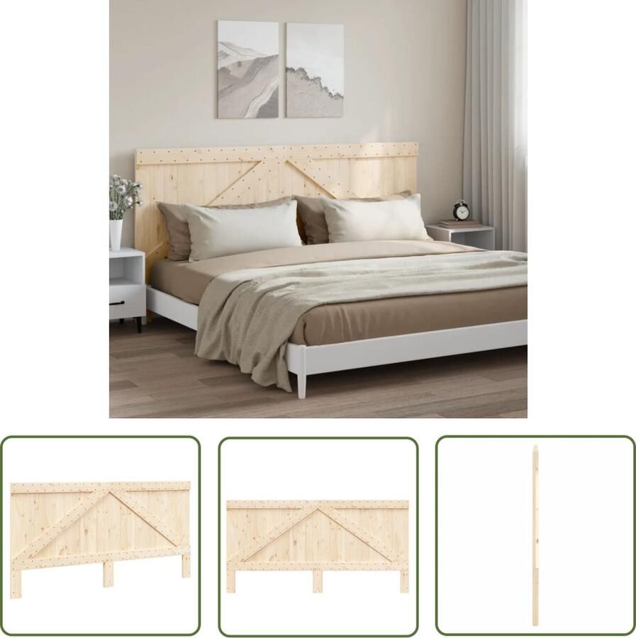 The Living Store Houten Hoofdeinde Massief Grenenhout 200 x 3.5 x 104 cm Hoofdbord Houten Hoofdeinde Grenenhout Hoofdbord Massief Hout Rustic Decor