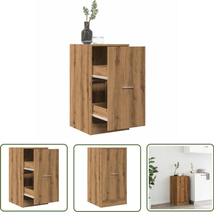 VidaXL Houten Kast Apotheek Kast Apothekerskast 40x41x77 5 cm bewerkt hout artisanaal eikenkleur Opslagkast Boekenkast Vintage Kast