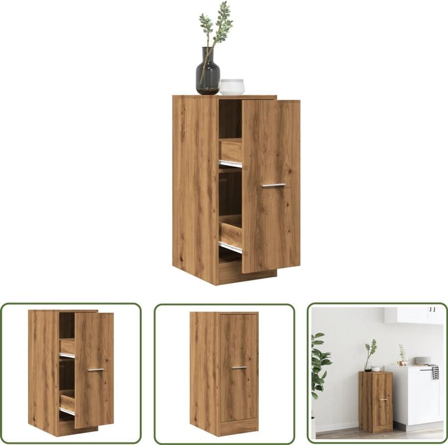 VidaXL Houten Kast Apothekerkast Apothekerskast 30x41x77 5 cm bewerkt hout artisanaal eikenkleur Opslagkast Vintage Kast Landelijke Kast