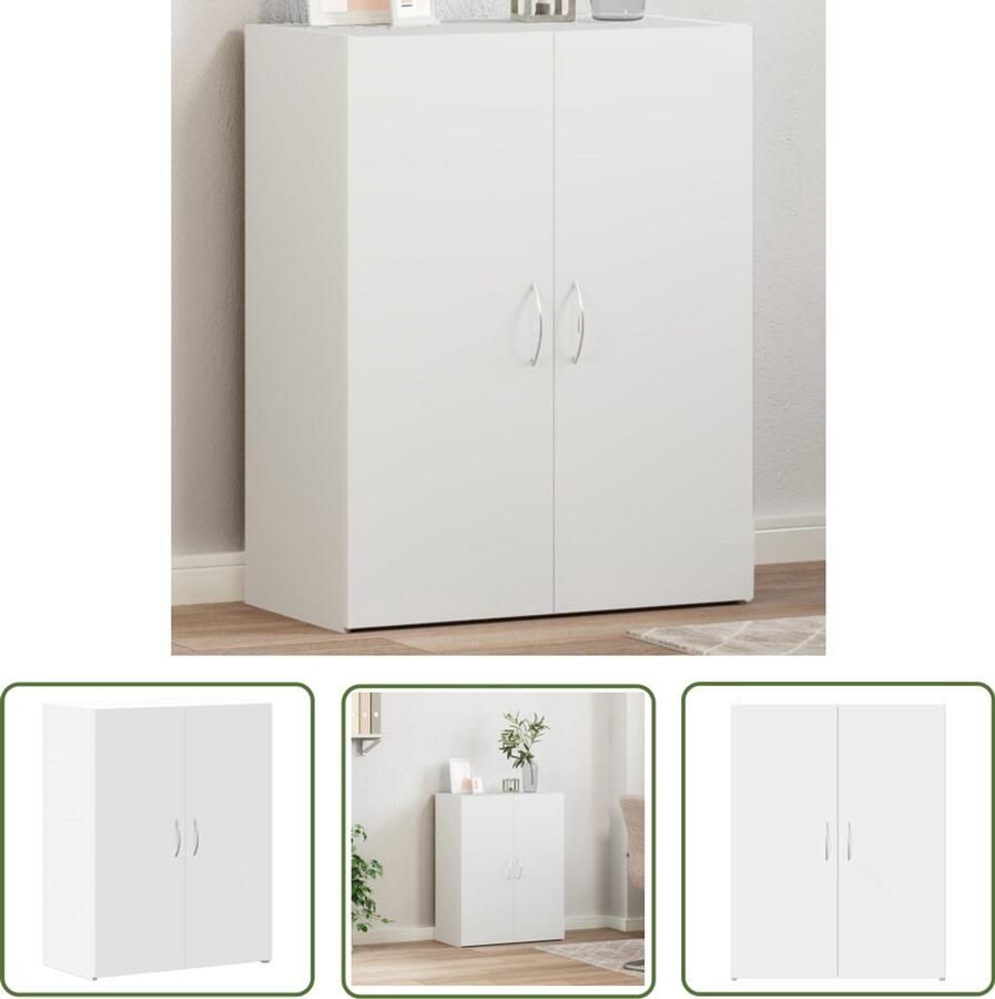 VidaXL Archiefkast 60x32x77 5 cm bewerkt hout wit Archiefkast Houten Kast Wit Meubel Kantooroplossing Opslagruimte