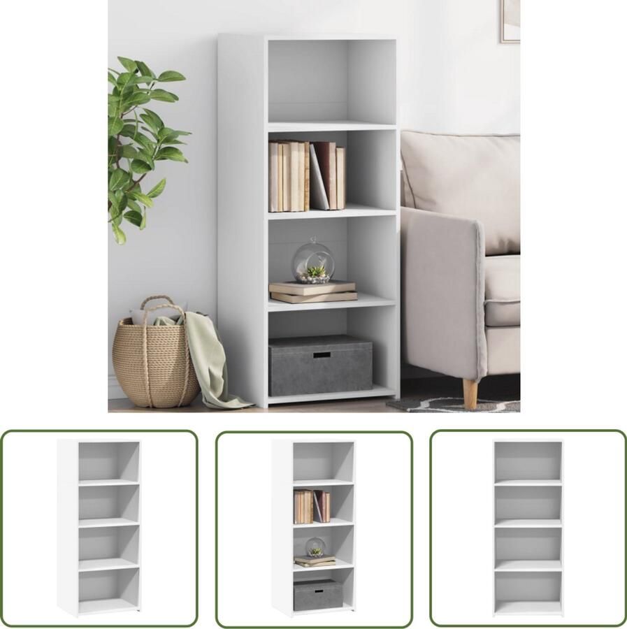 The Living Store Hoge kast 50x41x124 cm bewerkt hout wit Hoge Kast Opbergkast Houten Kast Witte Kast Scandinavisch Design